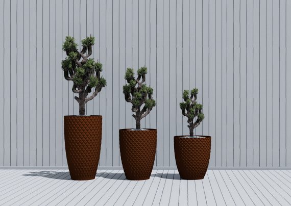 kare lajili fiber saksı